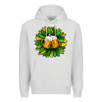 Dove Grey St. Patricks Sunflower With Beer Premium Hoodie - BundleAndBundleShop