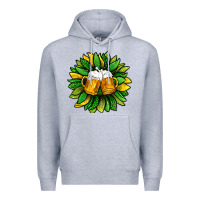 Heather Grey St. Patricks Sunflower With Beer Premium Hoodie - BundleAndBundleShop