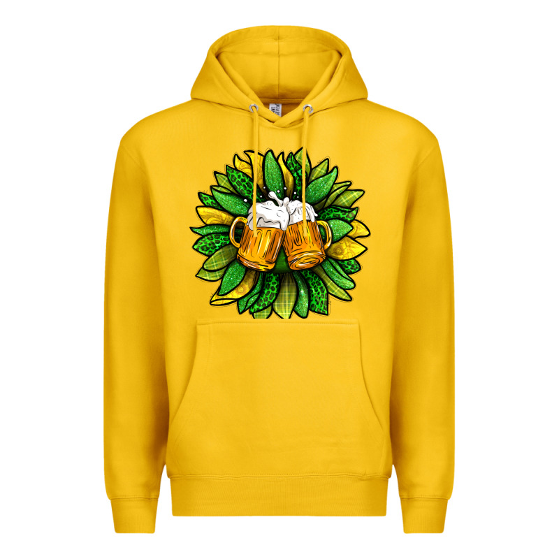 St. Patricks Sunflower With Beer Premium Hoodie by BundleAndBundleShop | Teevron