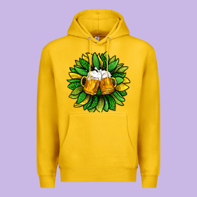 St. Patricks Sunflower With Beer Premium Hoodie Designed By Bundleandbundleshop