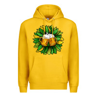 Lemon St. Patricks Sunflower With Beer Premium Hoodie - BundleAndBundleShop