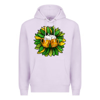 Lilac St. Patricks Sunflower With Beer Premium Hoodie - BundleAndBundleShop