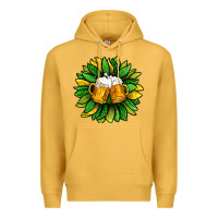 Mustard St. Patricks Sunflower With Beer Premium Hoodie - BundleAndBundleShop