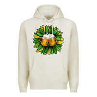 Oatmeal Heather St. Patricks Sunflower With Beer Premium Hoodie - BundleAndBundleShop