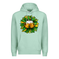 Seafoam St. Patricks Sunflower With Beer Premium Hoodie - BundleAndBundleShop
