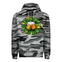 Slate Camo St. Patricks Sunflower With Beer Premium Hoodie - BundleAndBundleShop