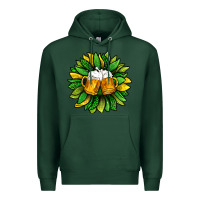 Sports Green St. Patricks Sunflower With Beer Premium Hoodie - BundleAndBundleShop