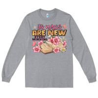 Heather Grey his mercies are new every morning lamentations 3 2 Long Sleeve Tee - JahusDesignShop