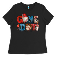 Black game day baseball Ladies Tee - AdoDesignShop