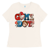 Bone game day baseball Ladies Tee - AdoDesignShop