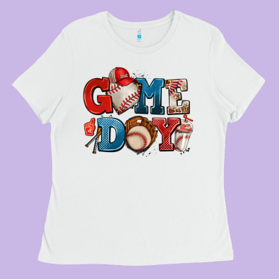 Game Day Baseball Ladies Tee Designed By Adodesignshop