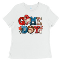 White game day baseball Ladies Tee - AdoDesignShop