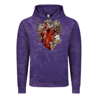 Cloud Purple Flower anatomical heart Vintage Hoodie - RanaPortraitStore