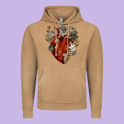 Vintage Hoodie Flower anatomical heart