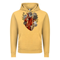 Vintage Mustard Flower anatomical heart Vintage Hoodie - RanaPortraitStore