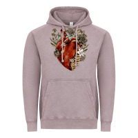 Vintage Zinc Flower anatomical heart Vintage Hoodie - RanaPortraitStore