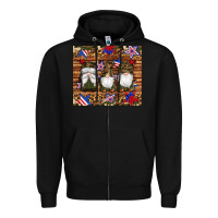 Black camouflage gnomes american flag star leopard Zipper Hoodie - Artiststas