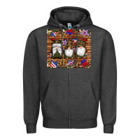 Charcoal Heather camouflage gnomes american flag star leopard Zipper Hoodie - Artiststas