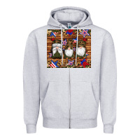 Heather Grey camouflage gnomes american flag star leopard Zipper Hoodie - Artiststas