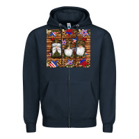 Navy camouflage gnomes american flag star leopard Zipper Hoodie - Artiststas