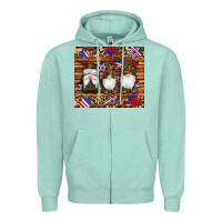 Seafoam camouflage gnomes american flag star leopard Zipper Hoodie - Artiststas
