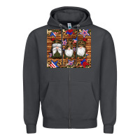 Smoke camouflage gnomes american flag star leopard Zipper Hoodie - Artiststas