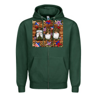 Sports Green camouflage gnomes american flag star leopard Zipper Hoodie - Artiststas