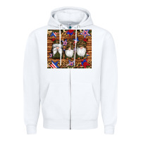 White camouflage gnomes american flag star leopard Zipper Hoodie - Artiststas