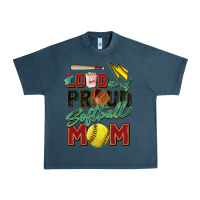 Midnight Navy loud and proud softball mom Urban Heavy Tee - Zillion Design Studio