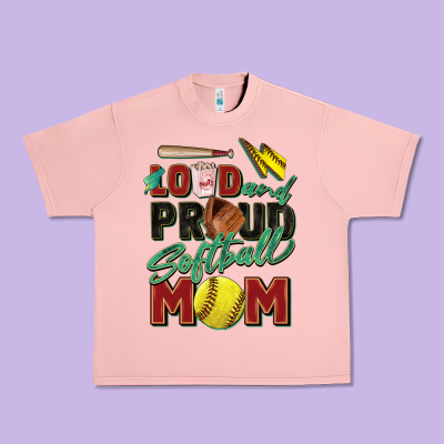 Loud And Proud Softball Mom Urban Heavy Tee Designed By Zillion Design Studio