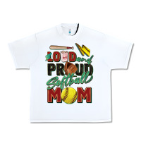 White loud and proud softball mom Urban Heavy Tee - Zillion Design Studio