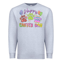 Heather Grey happy easter day paws Premium Sweatshirt - MaliasSmallBusiness