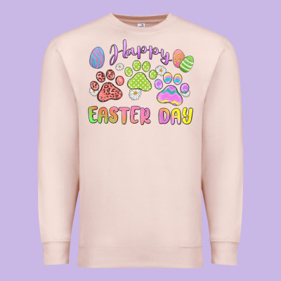 Happy Easter Day Paws Premium Sweatshirt Designed By Maliassmallbusiness