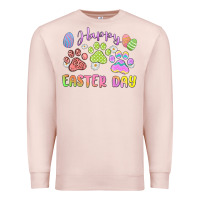 Pale Pink happy easter day paws Premium Sweatshirt - MaliasSmallBusiness