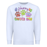 White happy easter day paws Premium Sweatshirt - MaliasSmallBusiness