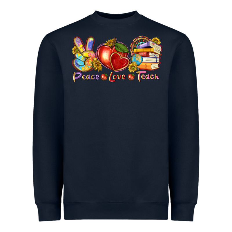 Peace Love Teach Heavyweight Sweatshirt by texasbilliewilder | Teevron