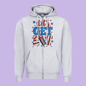 Let's Get Lit Zipper Hoodie Designed By Bundleandbundleshop