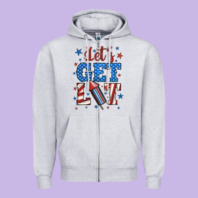 Let's Get Lit Zipper Hoodie Designed By Bundleandbundleshop