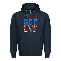 Navy let's get lit Zipper Hoodie - BundleAndBundleShop
