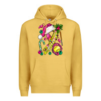 Antique Gold Pink Christmas Breast Cancer Ribbon Softball Premium Hoodie - BundleAndBundleShop
