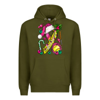 Army Green Pink Christmas Breast Cancer Ribbon Softball Premium Hoodie - BundleAndBundleShop