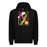 Black Pink Christmas Breast Cancer Ribbon Softball Premium Hoodie - BundleAndBundleShop