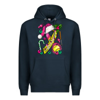 Pink Christmas Breast Cancer Ribbon Softball Premium Hoodie | Teevron