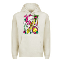 Oatmeal Heather Pink Christmas Breast Cancer Ribbon Softball Premium Hoodie - BundleAndBundleShop