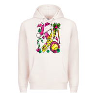 Pale Pink Pink Christmas Breast Cancer Ribbon Softball Premium Hoodie - BundleAndBundleShop