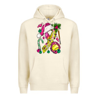 Sandshell Pink Christmas Breast Cancer Ribbon Softball Premium Hoodie - BundleAndBundleShop