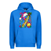 True Royal Pink Christmas Breast Cancer Ribbon Softball Premium Hoodie - BundleAndBundleShop