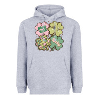 Heather Grey st patricks day clover Heavyweight Hoodie - MaliasSmallBusiness