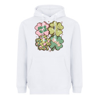 White st patricks day clover Heavyweight Hoodie - MaliasSmallBusiness