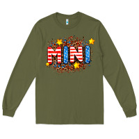 Army Green usa mini  leopard background Long Sleeve Tee - AdoDesignShop